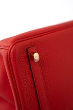 Hermes Birkin 30 Rouge de Coeur Togo D Stamp - Image 8