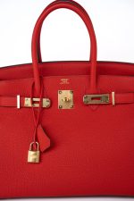 Hermes Birkin 30 Rouge de Coeur Togo D Stamp - Image 10