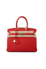 Hermes Birkin 30 Rouge de Coeur Togo D Stamp - Image 11