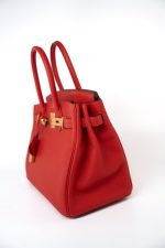 Hermes Birkin 30 Rouge de Coeur Togo D Stamp - Image 15