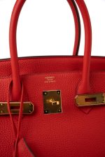 Hermes Birkin 30 Rouge de Coeur Togo D Stamp - Image 16