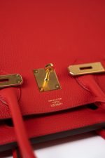 Hermes Birkin 30 Rouge de Coeur Togo D Stamp - Image 22