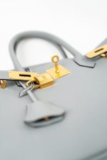 Hermes Birkin 30 Togo Blue Glacier Gold Plated - Image 4