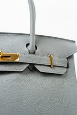 Hermes Birkin 30 Togo Blue Glacier Gold Plated - Image 5