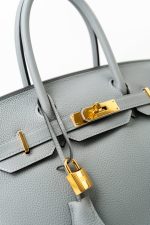 Hermes Birkin 30 Togo Blue Glacier Gold Plated - Image 13