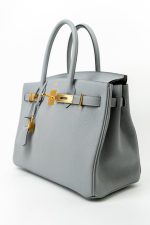 Hermes Birkin 30 Togo Blue Glacier Gold Plated - Image 26