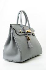 Hermes Birkin 30 Togo Blue Glacier Gold Plated - Image 29