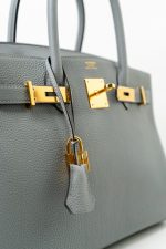 Hermes Birkin 30 Togo Blue Glacier Gold Plated - Image 33