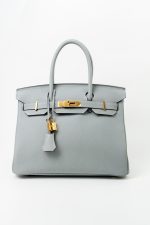 Hermes Birkin 30 Togo Blue Glacier Gold Plated - Image 31