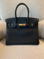 Hermes Birkin 30 Veau Togo Leather Black Gold Plated 2022 U