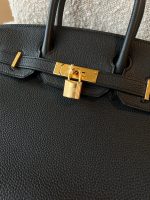 Hermes Birkin 30 Veau Togo Leather Black Gold Plated 2022 U - Image 11