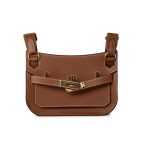 Hermes Jypsiere Mini Gold Evercolor / Wooly Strap Gold Plated B Stamp - Image 2