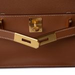 Hermes Jypsiere Mini Gold Evercolor / Wooly Strap Gold Plated B Stamp - Image 5