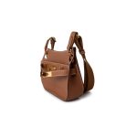 Hermes Jypsiere Mini Gold Evercolor / Wooly Strap Gold Plated B Stamp - Image 17