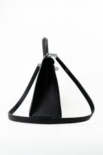 Hermes Kelly 25 Black Veau Epsom Leather Palladium Plated 2021 Z - Image 10