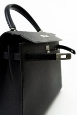 Hermes Kelly 25 Black Veau Epsom Leather Palladium Plated 2021 Z - Image 12