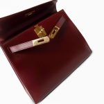 Hermes Kelly 28 Box Calfskin Rouge H Goldplated T Stamp - Image 17