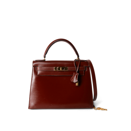 Hermes Kelly 28 Box Calfskin Rouge H Goldplated T Stamp