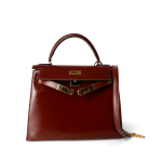 Hermes Kelly 28 Box Calfskin Rouge H Goldplated T Stamp - Image 4