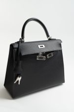 Hermes Kelly Sellier 25 Bleu Indigo Veau Epsom Leather Palladium Plated 2020 Y - Image 2