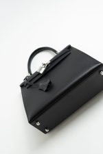 Hermes Kelly Sellier 25 Bleu Indigo Veau Epsom Leather Palladium Plated 2020 Y - Image 8