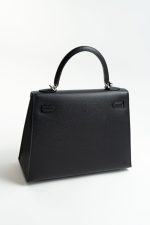 Hermes Kelly Sellier 25 Bleu Indigo Veau Epsom Leather Palladium Plated 2020 Y - Image 10