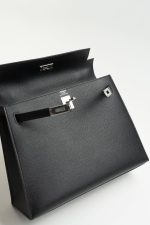 Hermes Kelly Sellier 25 Bleu Indigo Veau Epsom Leather Palladium Plated 2020 Y