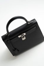 Hermes Kelly Sellier 25 Bleu Indigo Veau Epsom Leather Palladium Plated 2020 Y - Image 13