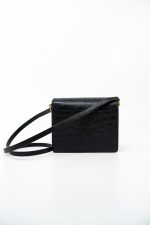 Hermès  Mini Roulis Black Ostrich Leather Gold Hardware