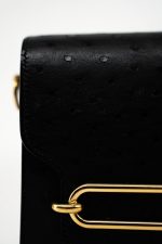 Hermès  Mini Roulis Black Ostrich Leather Gold Hardware - Image 2