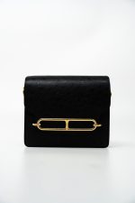Hermès  Mini Roulis Black Ostrich Leather Gold Hardware - Image 4