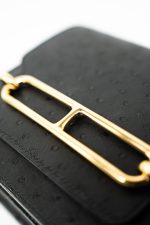 Hermès  Mini Roulis Black Ostrich Leather Gold Hardware - Image 18