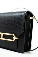 Hermès  Mini Roulis Black Ostrich Leather Gold Hardware - Image 9