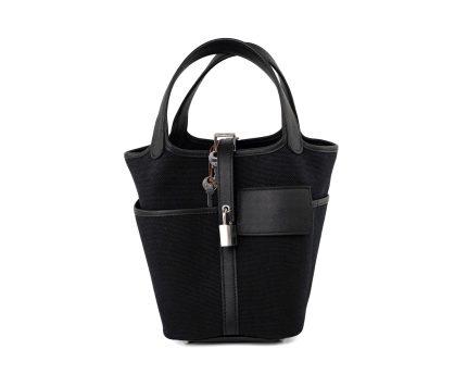 Hermès Picotin Cargo 18 Black Swift and Toile Canvas Palladium Hardware