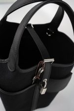 Hermès Picotin Cargo 18 Black Swift and Toile Canvas Palladium Hardware - Image 9