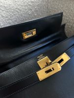 Hermes Vintage Kelly 28 Box Calfskin Black Gold Metal Fittings - Image 7