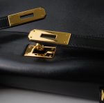 Hermes Vintage Kelly 28 Box Calfskin Black Gold Metal Fittings - Image 12