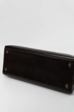 Hermes Vintage Kelly 28 Box Calfskin Chocolate Gold Metal Fittings - Image 14