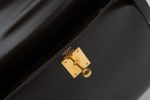 Hermes Vintage Kelly 28 Box Calfskin Chocolate Gold Metal Fittings