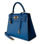Hermes Vintage Kelly 28 Couchvel Blue France Y Stamp - Image 8
