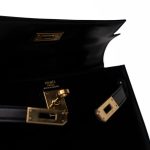 Hermes Vintage Mini Kelly Black Box Calfskin Leather Shoulder Bag - Image 5