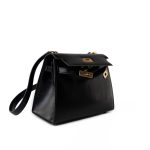 Hermes Vintage Mini Kelly Black Box Calfskin Leather Shoulder Bag - Image 14