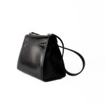 Hermes Vintage Mini Kelly Black Box Calfskin Leather Shoulder Bag - Image 16
