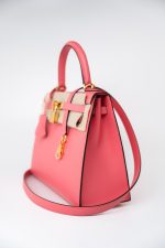 Kelly 25 Rose Azalée Veau Epsom Gold Plated C Stamp - Image 6