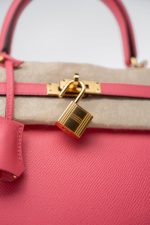 Kelly 25 Rose Azalée Veau Epsom Gold Plated C Stamp - Image 8
