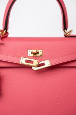 Kelly 25 Rose Azalée Veau Epsom Gold Plated C Stamp - Image 11