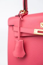 Kelly 25 Rose Azalée Veau Epsom Gold Plated C Stamp - Image 12