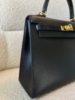 Kelly 25 Veau Madame Leather Shiny Niloticus Crocodile Skin Gold Plated - Image 10