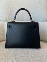 Kelly 25 Veau Madame Leather Shiny Niloticus Crocodile Skin Gold Plated