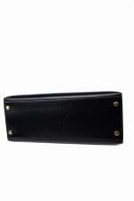 Kelly 28 Black Box Calfskin Leather Gold Hardware - Image 20